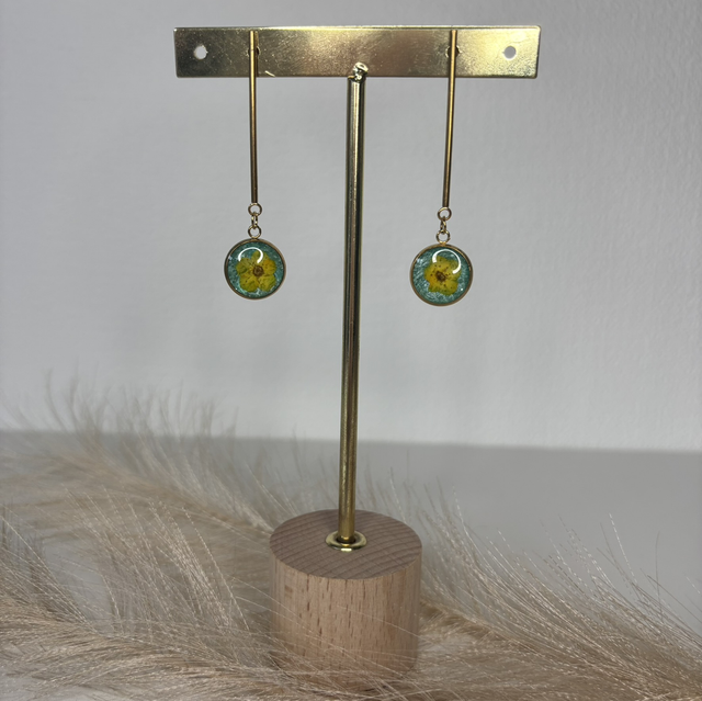Boucles d’oreilles fleurs jaune