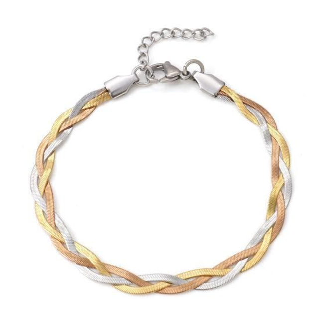 Bracelet acier inoxydable tricolore 