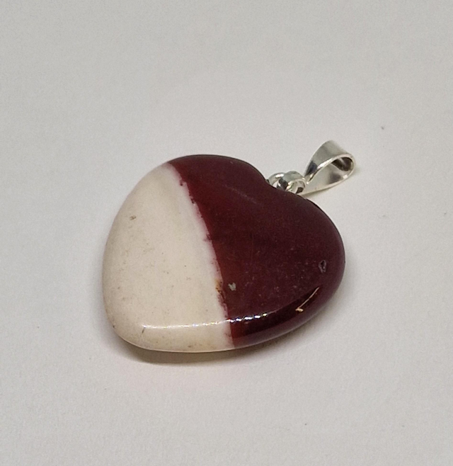 Pendentif cœur 20mm en Jaspe Mokaïte 