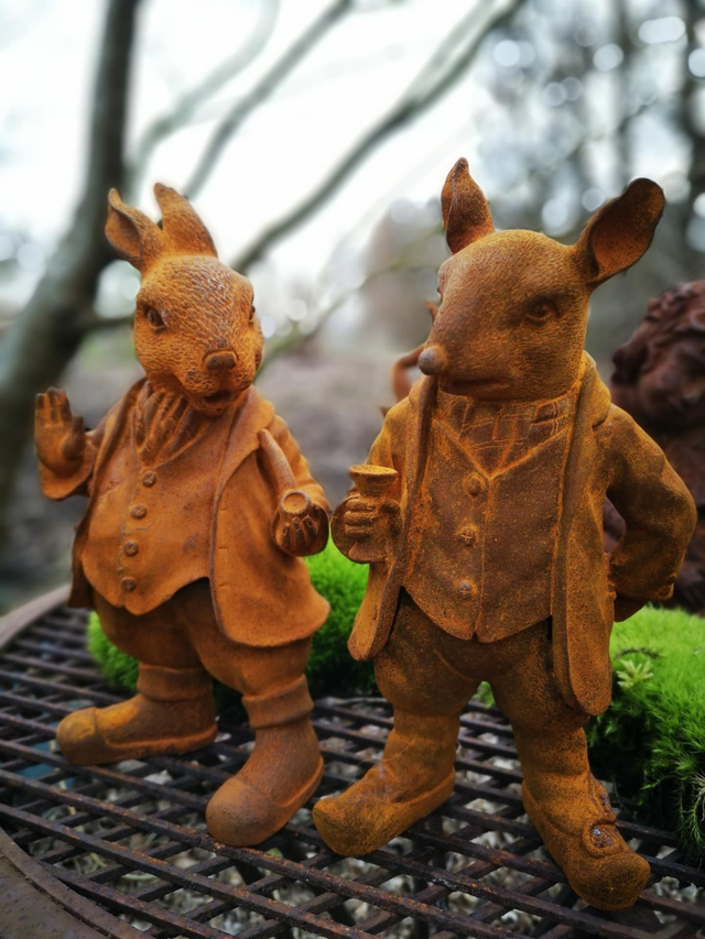 Lapin et rat en fonte