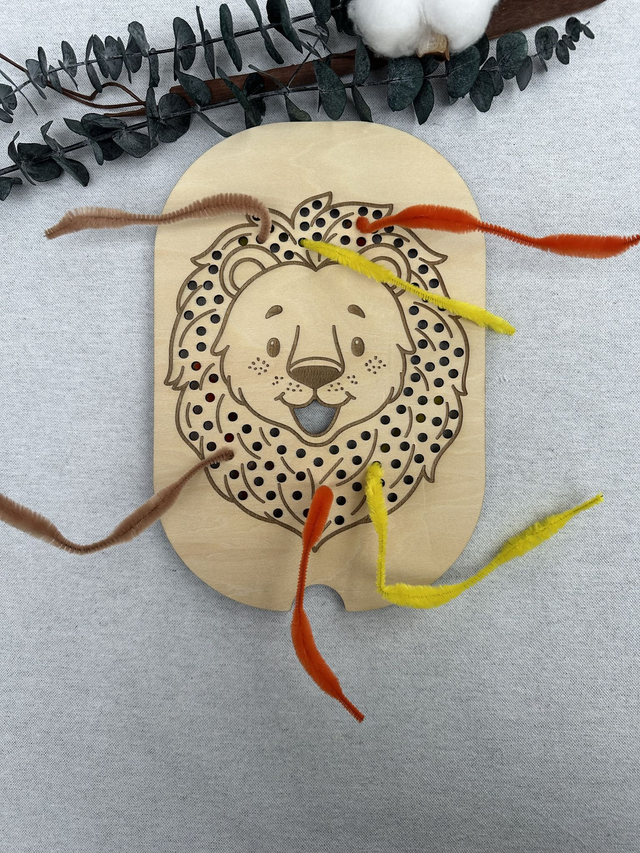Plaque d'activité compatible IKEA Trofast - Lion