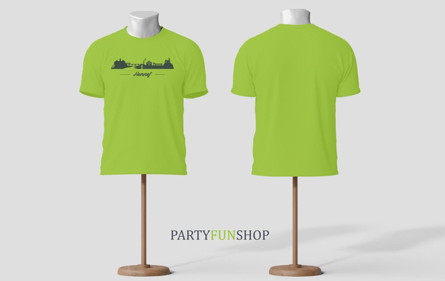 T-Shirt - 5202 Hennef Stadtsilhouette - orchid green / green