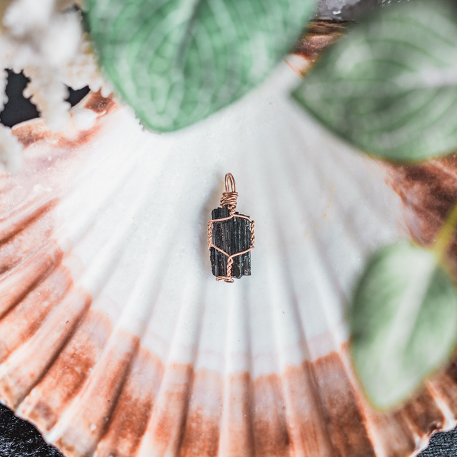 Black Tourmaline Pendant Copper