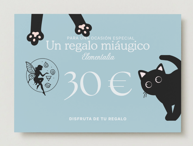 Tarjeta Regalo Elementalia – 30 € (Diseño Gatito)