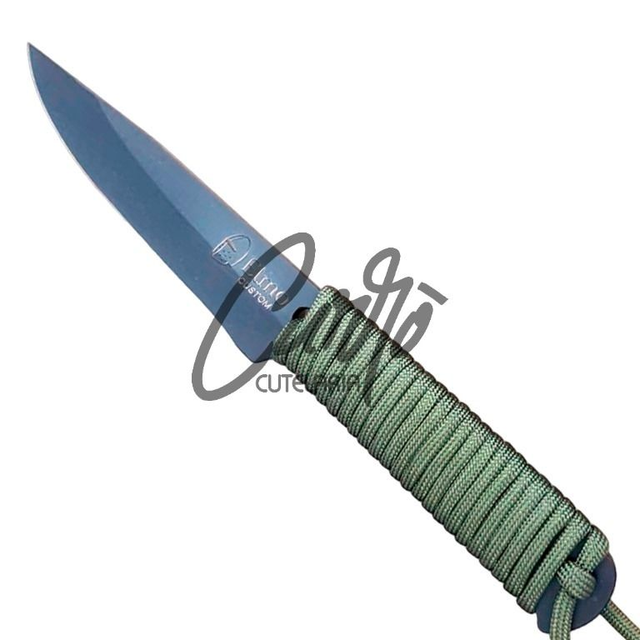 Faca Artesanal Floresta Nº1 Elmo Aço e Cabo em Paracord Verde