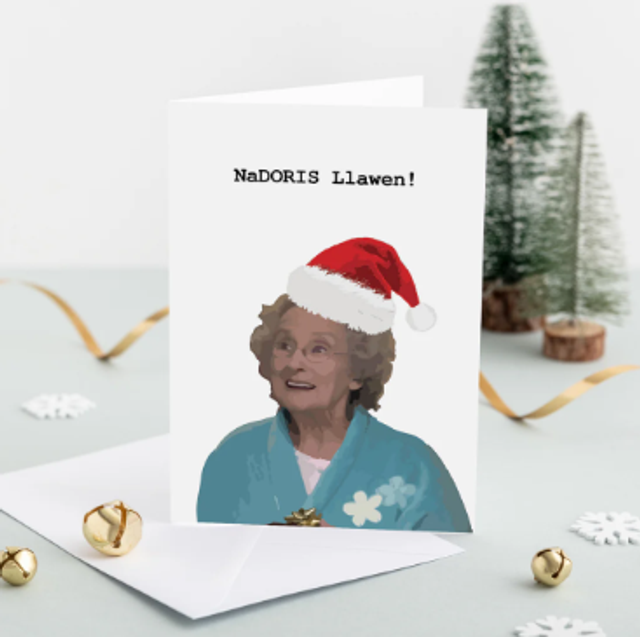 Draenog Designs - Welsh Christmas card 'NaDORIS Llawen' - Gavin and Stacey