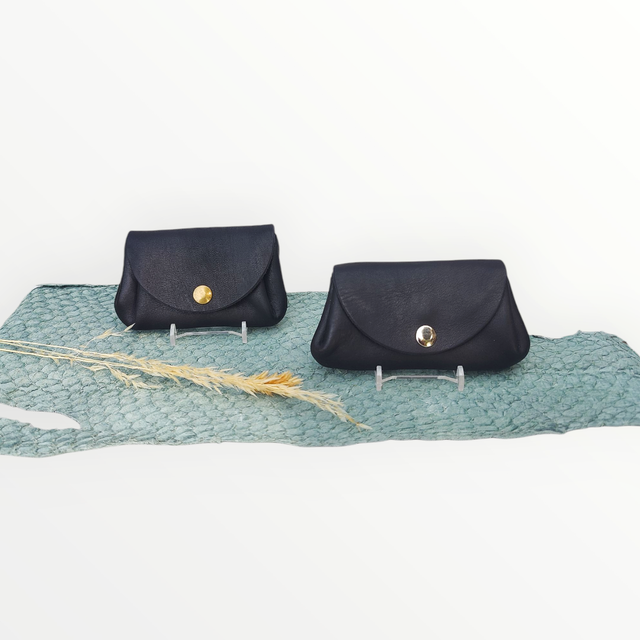 👛 Porte-monnaie à soufflet Taille 1 en cuir de vachette – Fait main