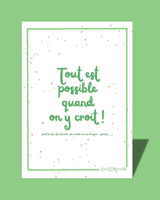 Affiche Tout est possible 💚