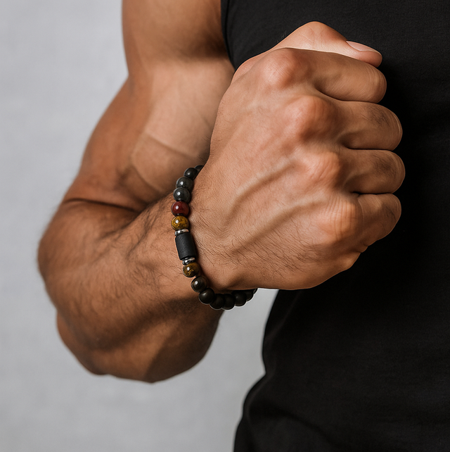 Earth &amp; Steel – Tijgeroog en Hematiet Armband 