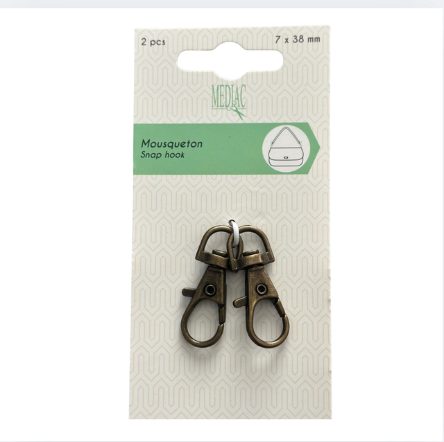 Mousquetons métalliques x2 Vieil Or 