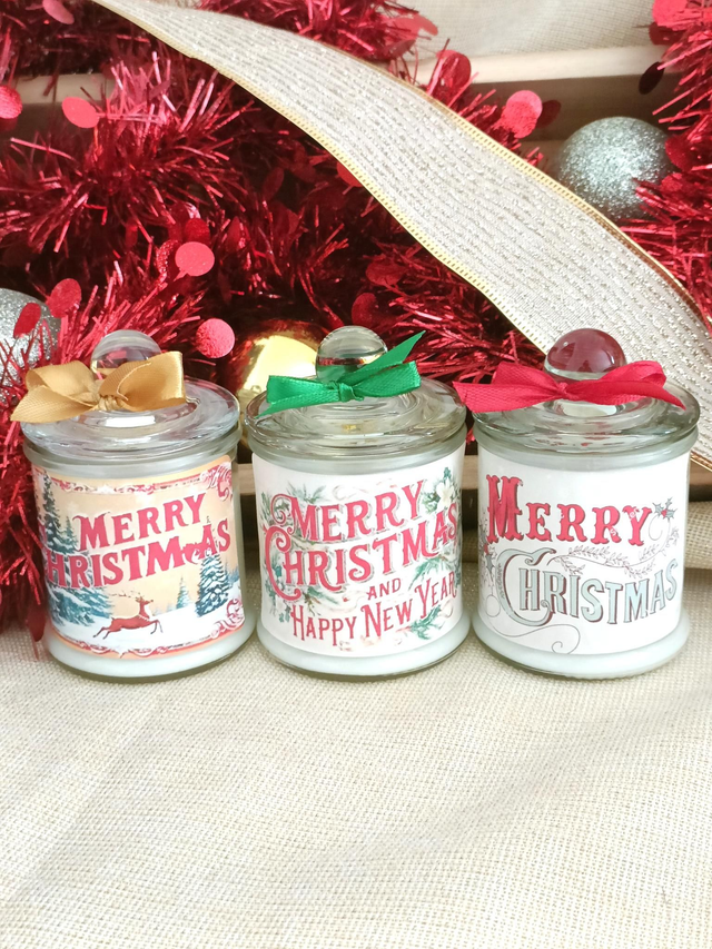 Bougie de Noël mini bonbonnière