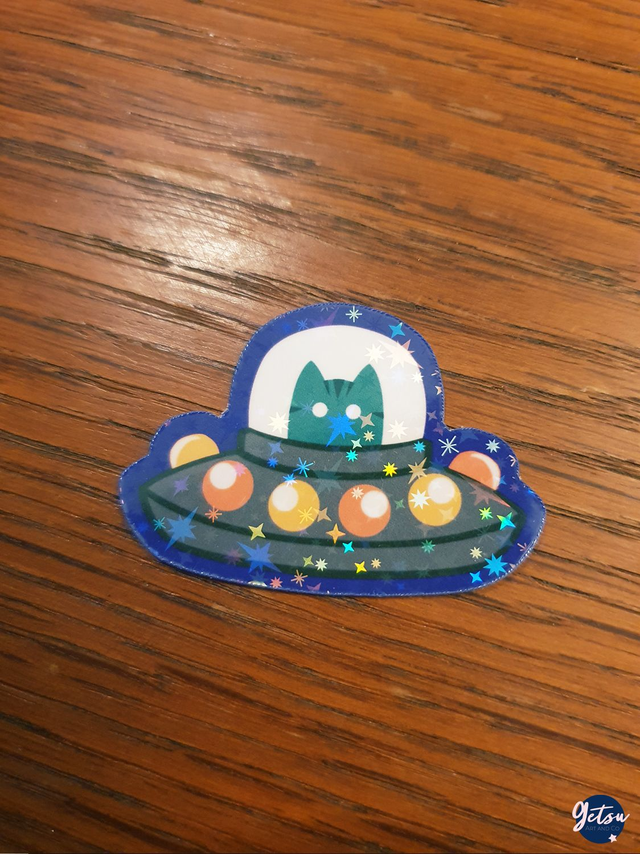 Sticker chat de l&#039;espace alternatif, holographique