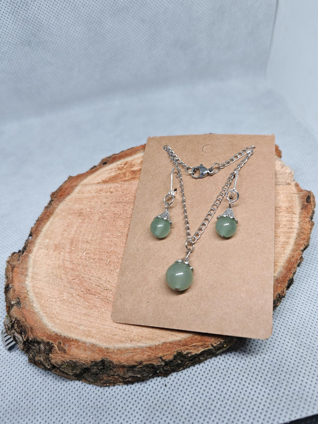 Parure aventurine verte 