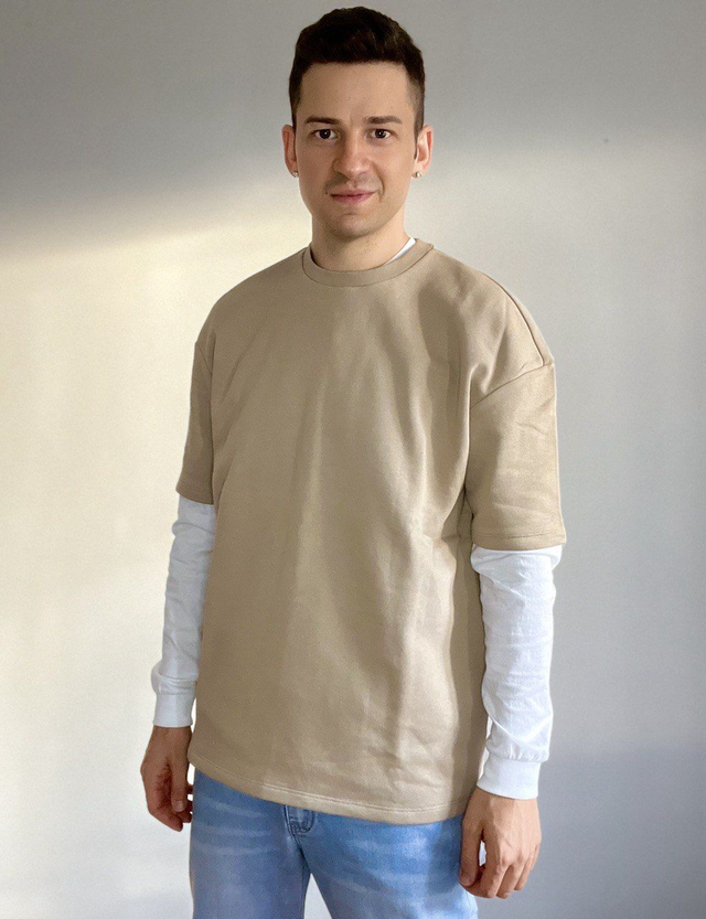 FELPA UOMO OVERSIZE SABBIA