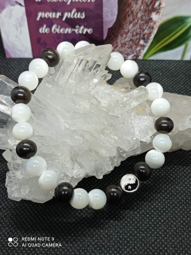 Bracelet Nacre et Obsidienne