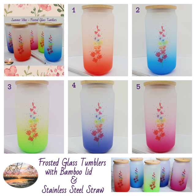Frosted Glass Tumbler - Summer Vibes