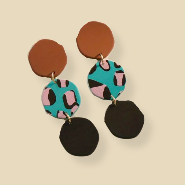 Bright leopard dangles