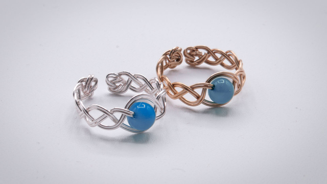 Bague solitaire agate bleue