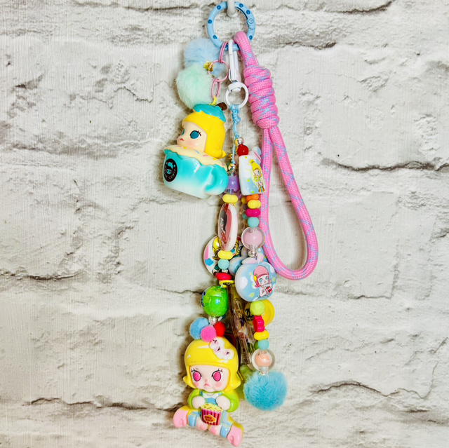 Colourful inspired Molly character beaded keychain
