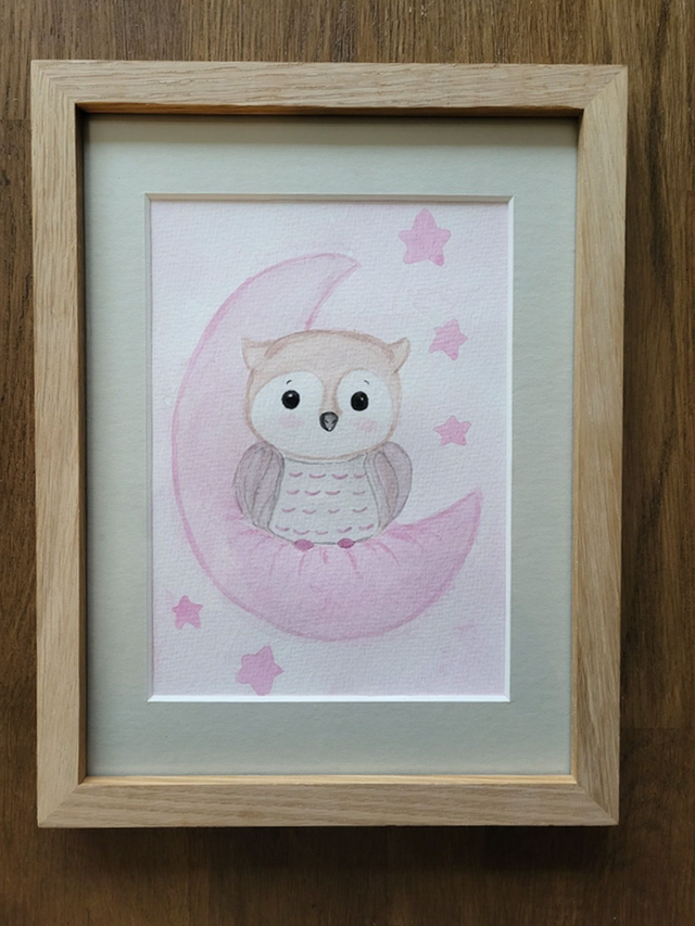 La chouette sur sa lune 