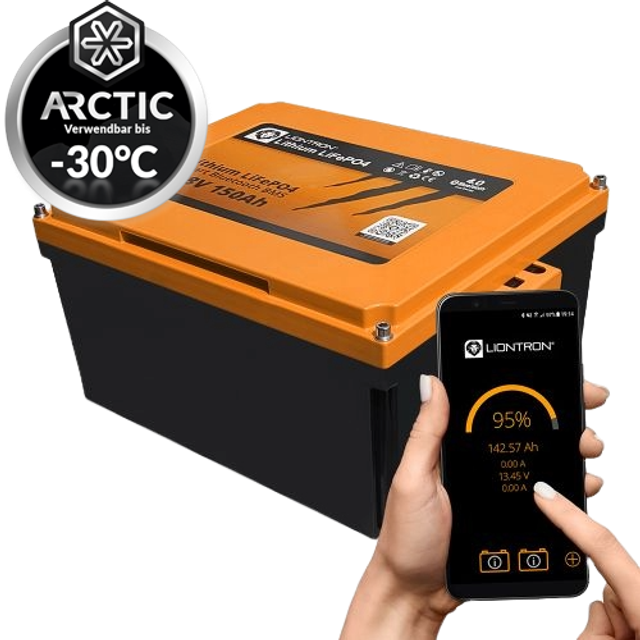 LIONTRON LiFePO4 12,8V 200Ah Arctic Wohnmobil-Untersitz-Batterie LX Smart BMS mit Bluetooth