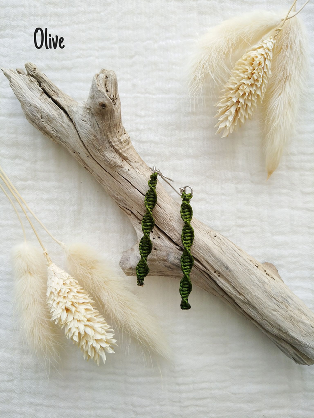 Boucles d'oreilles "IVY" - Argenté (teintes de Vert)