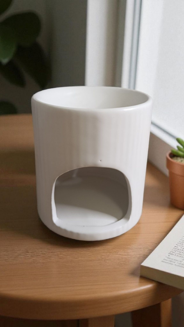 Brûleur de parfum en céramique Blanc