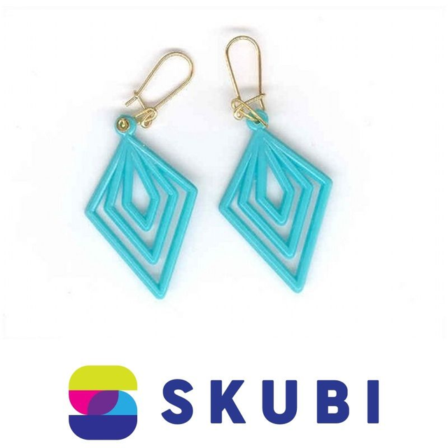 RETRO NÁUŠNICE PLASTOVÉ - 3.5 CM - NA HÁČKU (č. 83)