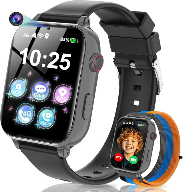 Montre Connectée Enfant 4G CATIGIFT – GPS, Appel Vidéo, SOS, Jeux &amp; Réveil (4-12 Ans)