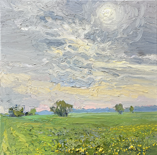 „Nach dem Regen“   Öl auf Leinwand, 80 × 80 cm., 2025