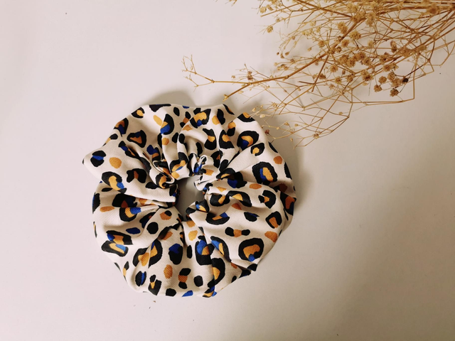 Chouchou léopard bleu 