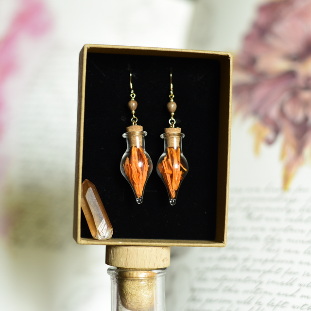 boucles d’oreilles fioles gold calendula