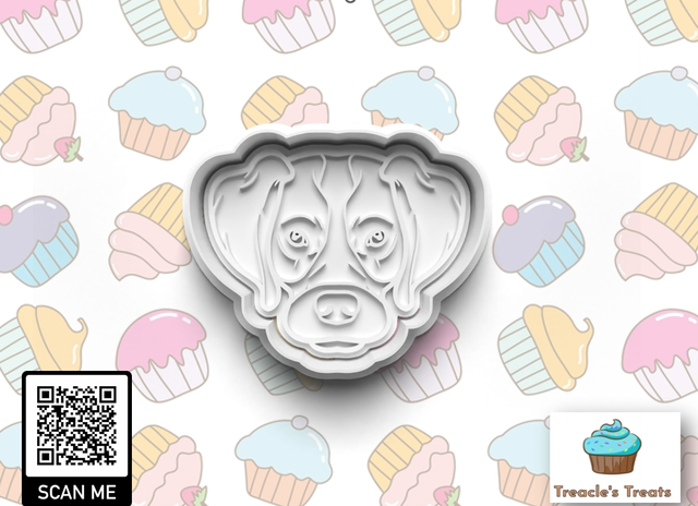 Brittany Spaniel Head Fondant/cookie stamp with cutter