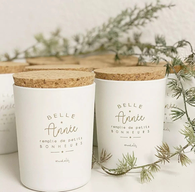 Bougie  végétale "Belle Année" Bois Noir