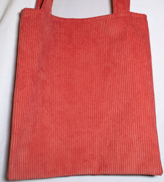 Tote bag en velours saumon