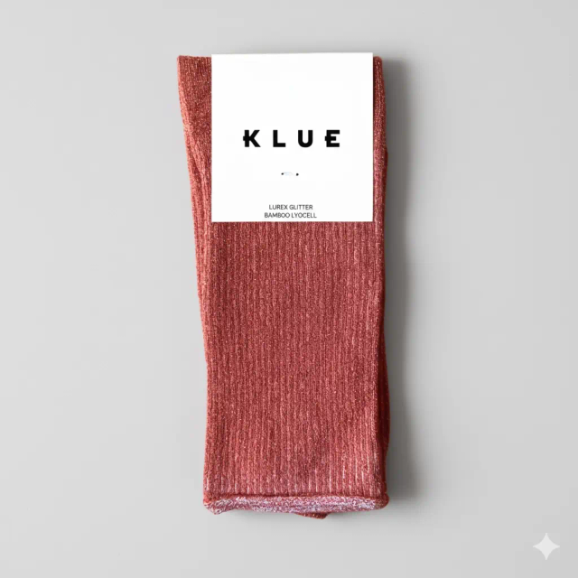 KLUE Glitter Lurex socks in eco-friendly Lyocell | Brick red