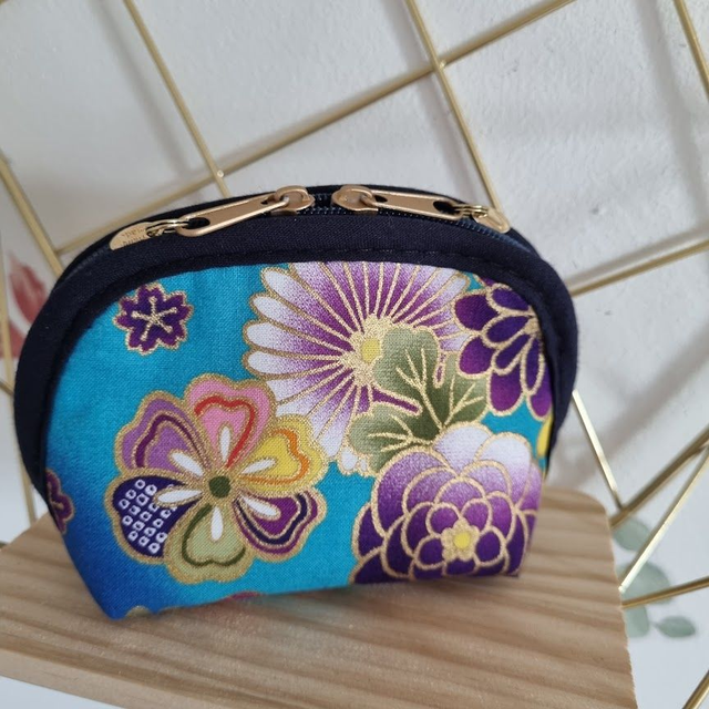 Porte-monnaie arrondi "Akane" turquoise