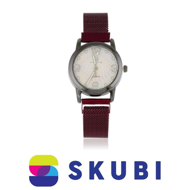 Dámské magnetické hodinky vínové - KURREN JG Z3079