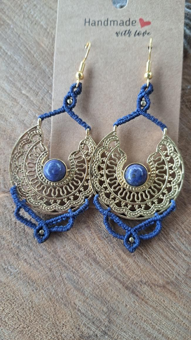 Boucles d'oreilles micro-macramé India