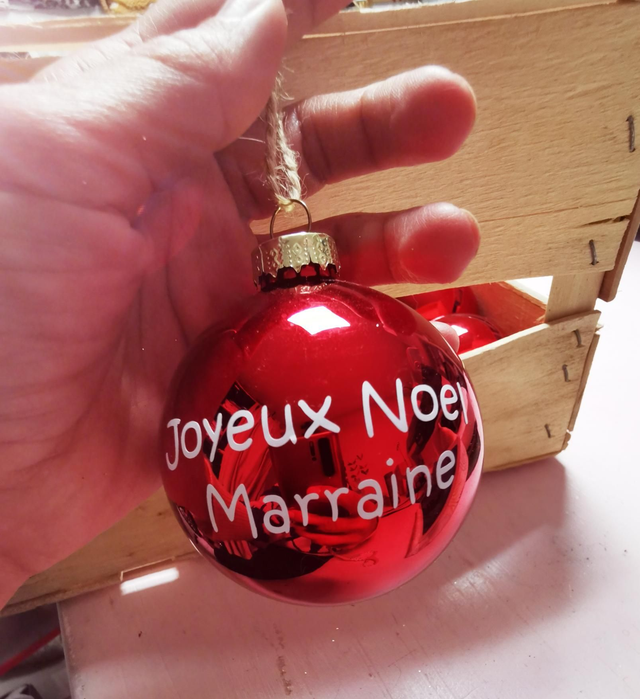 Boule &quot;joyeux Noël Marraine&quot; 