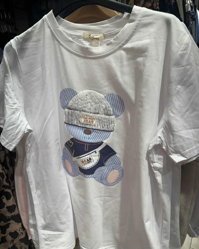 Tee shirt nounours bleu
