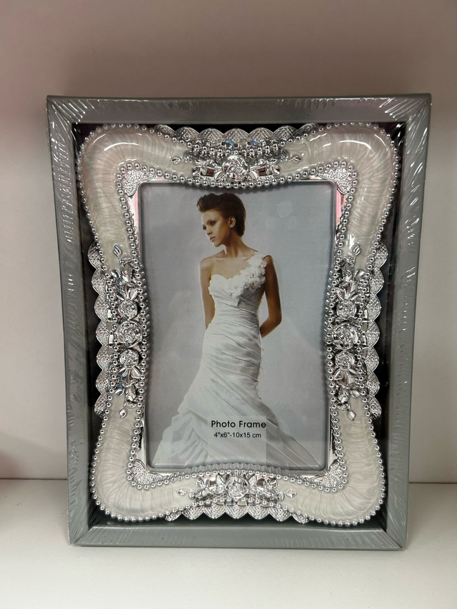 Portafoto elegante - Argento Bianco