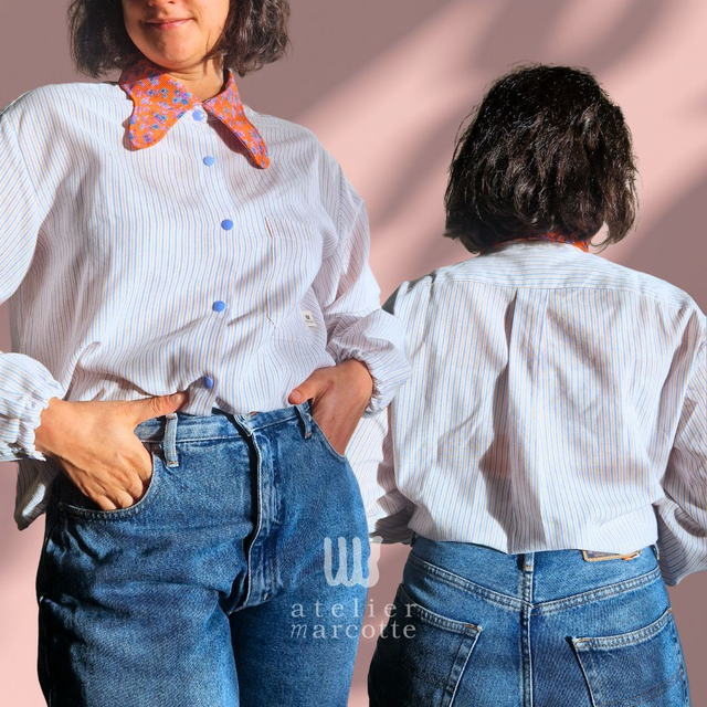 Chemise upcyclée Léonie – Taille XL