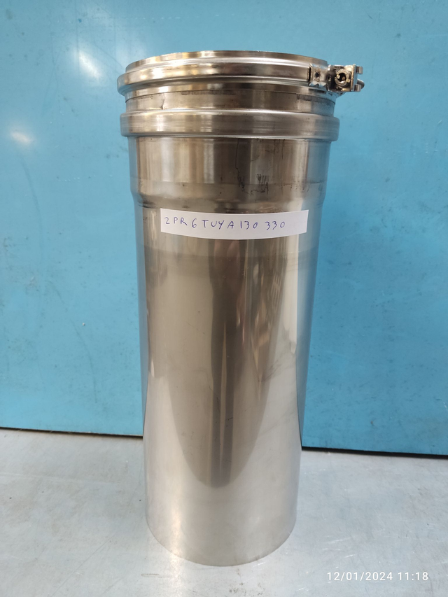 ELEMENT DROIT SYMPLE PEAU INOX D130 L330 - 2PR6TUYA130330 