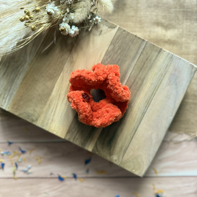 Chouchou tout doux orange