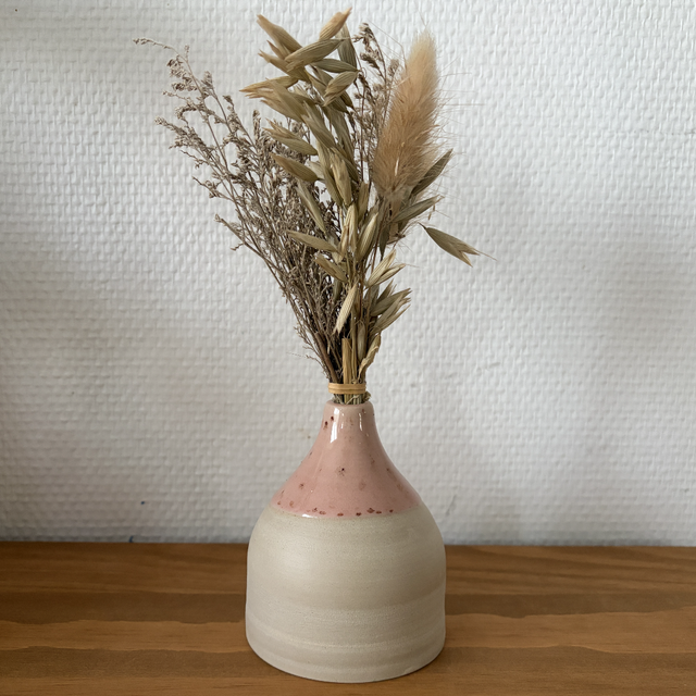 Bouteille décorative artisanale en grès