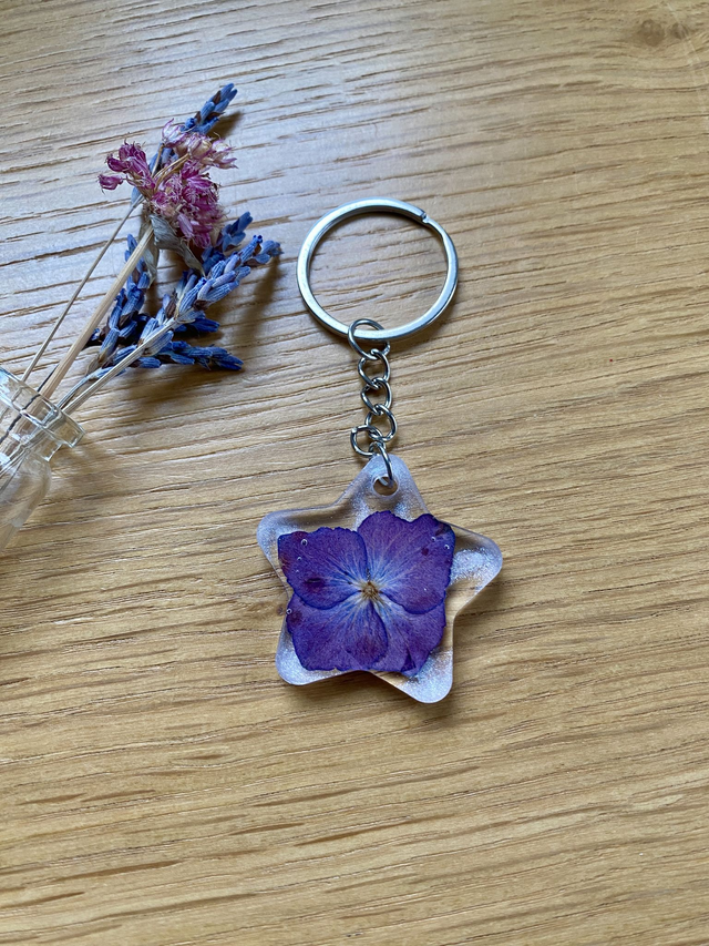 Porte clé étoile - hortensia