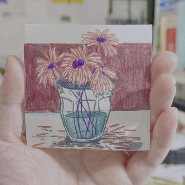 Sticker fleurs de soucis qui fânent mat