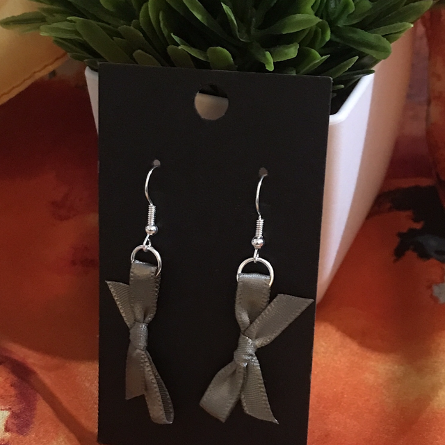 Grey Plain Fabric Earrings - PFE17