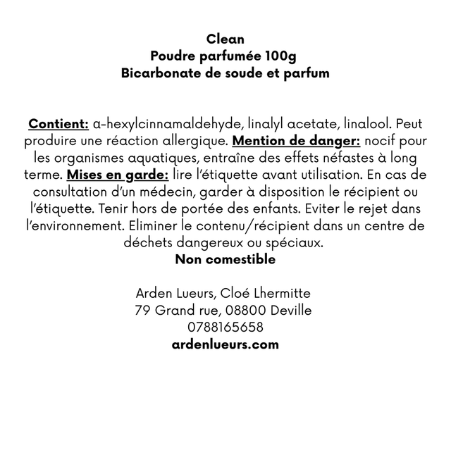 Poudre parfumée Clean